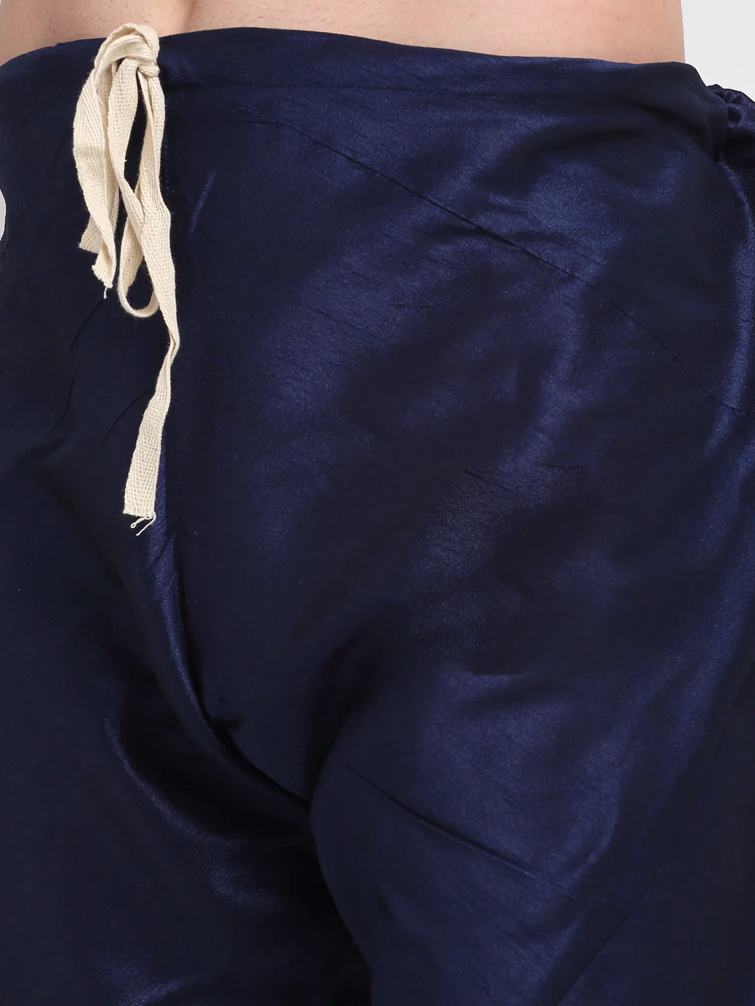 KRAFT INDIA Men Navy Blue Kurta Churidar With Navy Blue Floral Print Satin Nehru Jacket - Image 7
