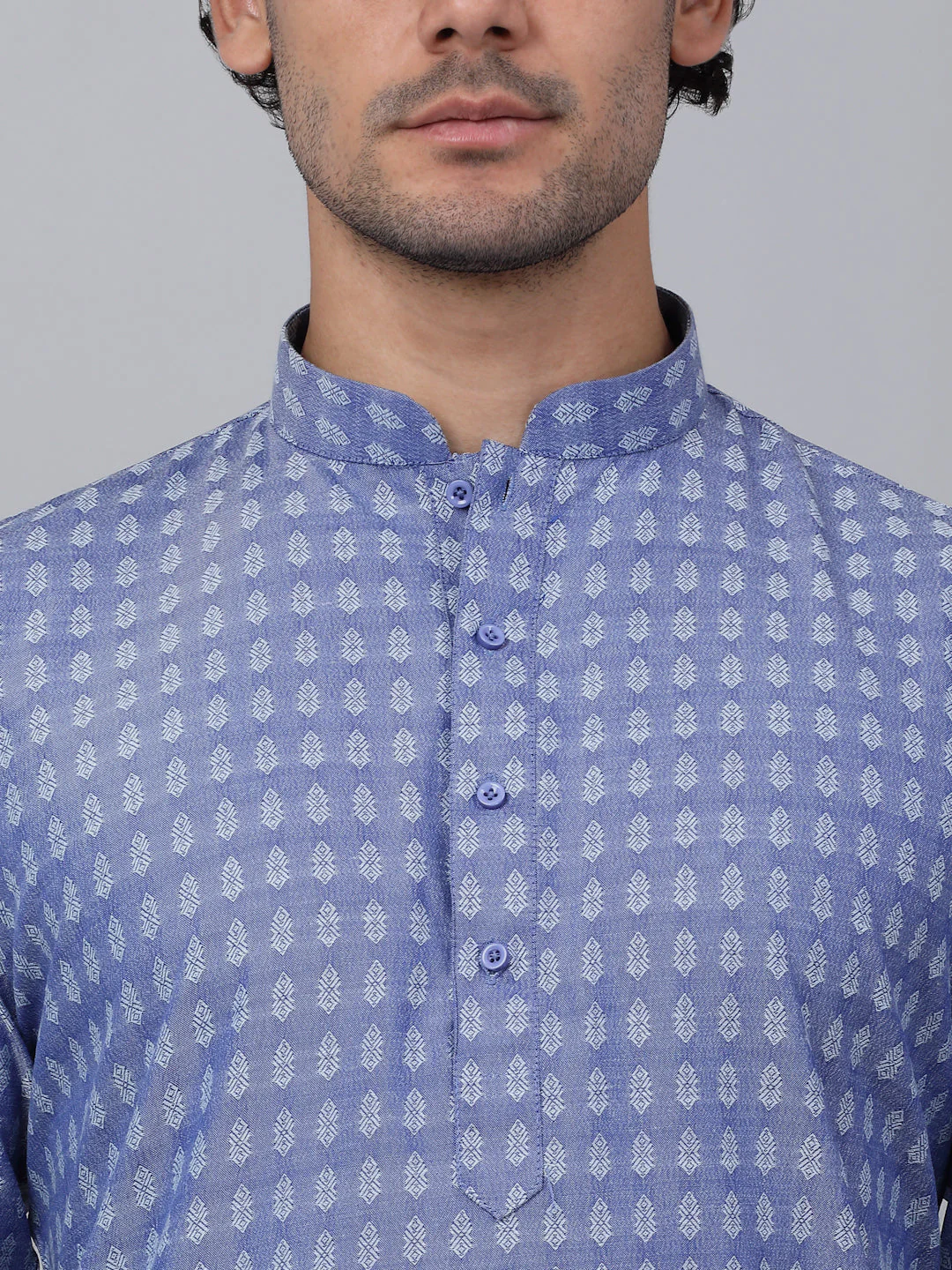 KRAFT INDIA Men Pure Cotton Ethnic Motif Knee Length Kurta Only - Image 3