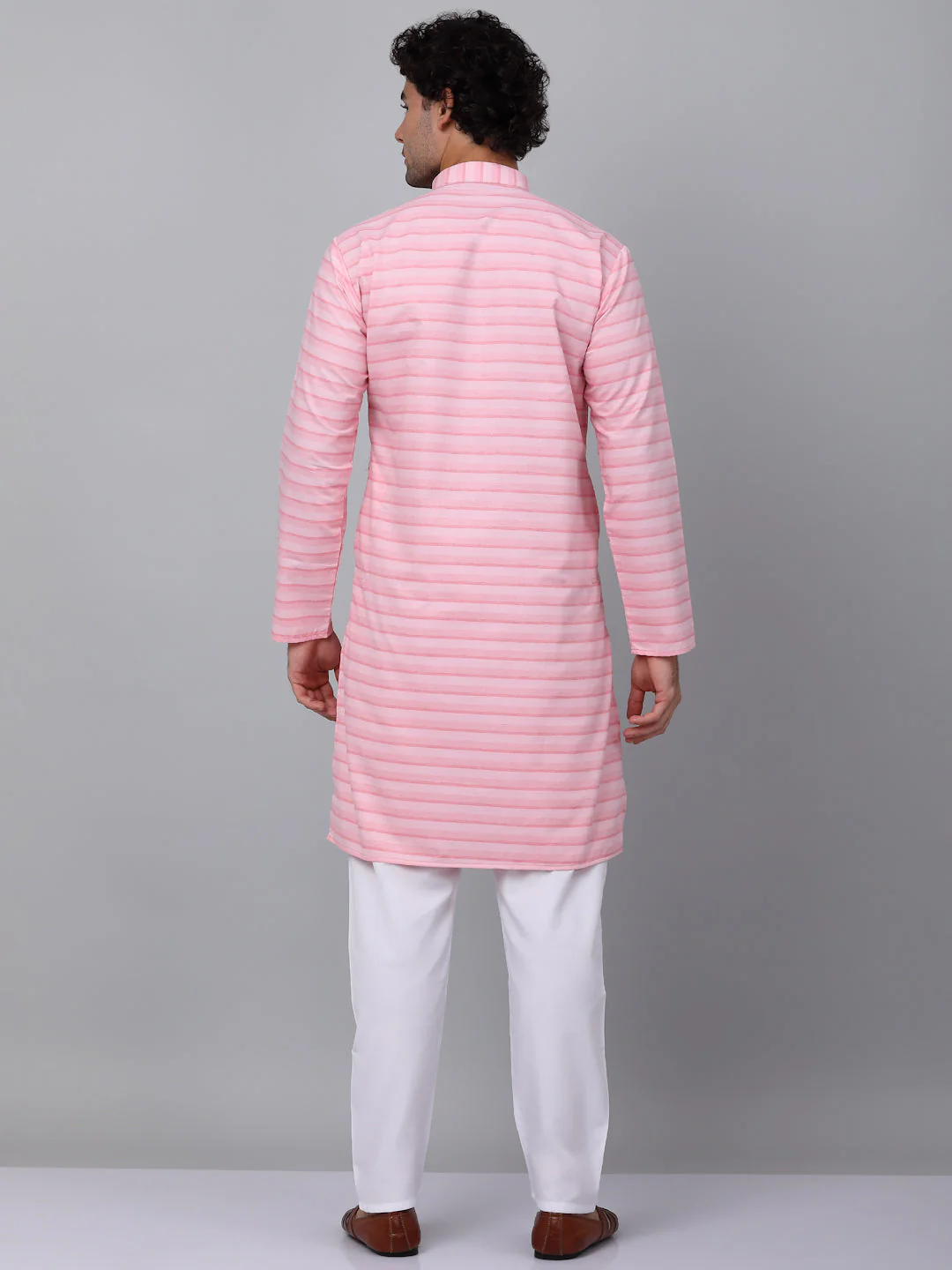 KRAFT INDIA Men Pure Cotton Striped Knee Length Kurta Only - Image 12