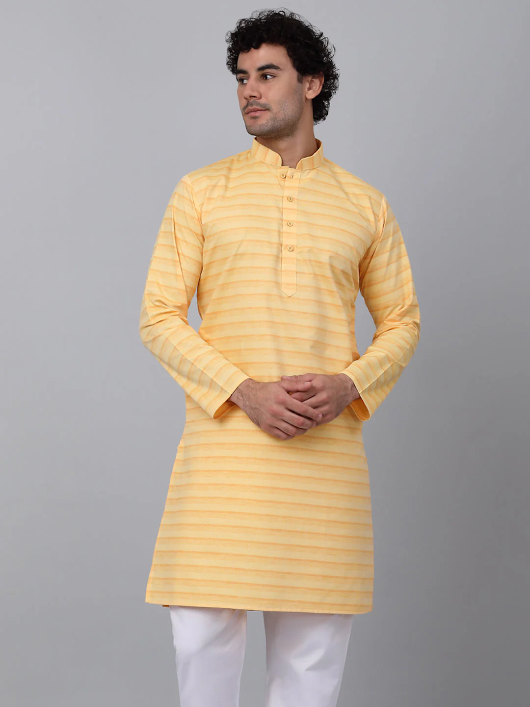 KRAFT INDIA Men Pure Cotton Striped Knee Length Kurta Only - Image 16