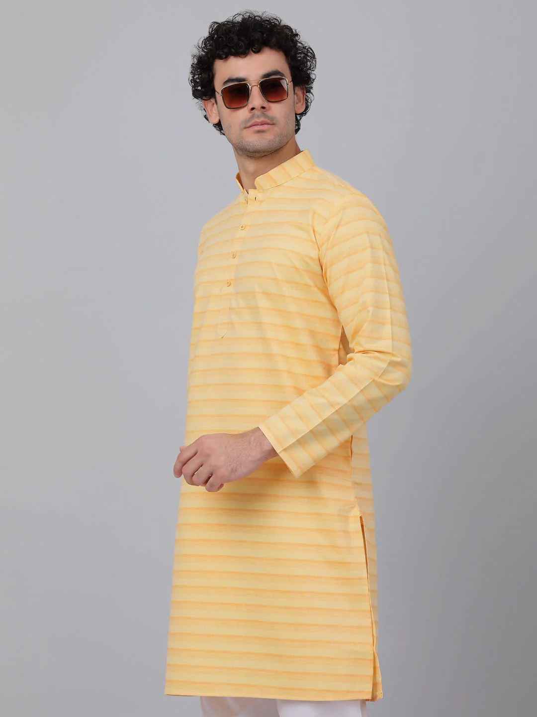 KRAFT INDIA Men Pure Cotton Striped Knee Length Kurta Only - Image 19