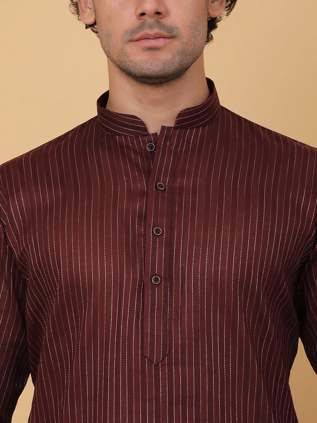 KRAFT INDIA Men Striped Pure Cotton Knee Length Kurta Only - Image 12