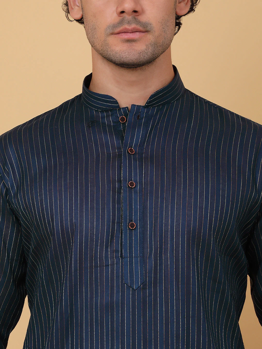 KRAFT INDIA Men Striped Pure Cotton Knee Length Kurta Only - Image 17