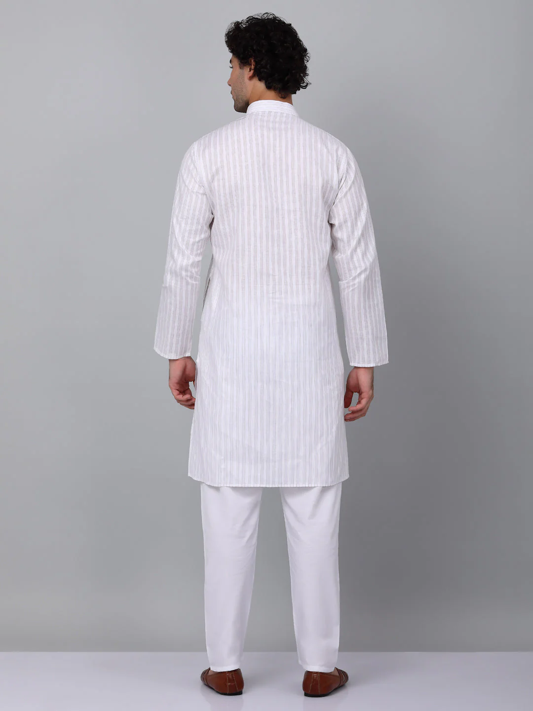 KRAFT INDIA Men Striped Pure Cotton Knee Length Kurta Only - Image 21