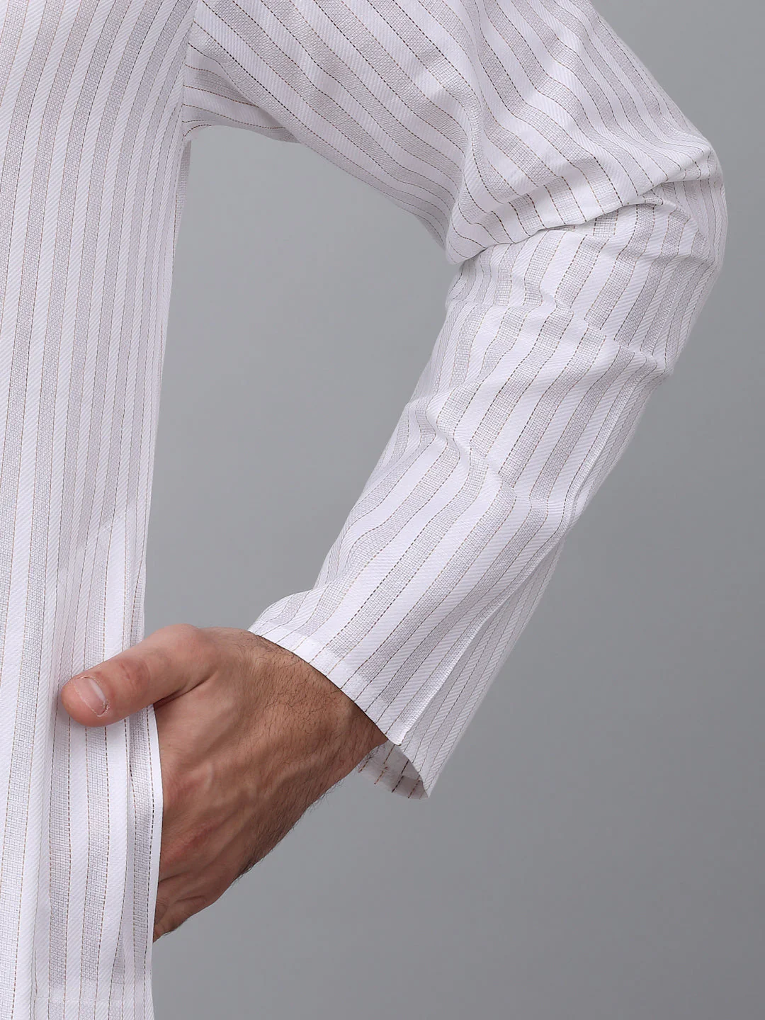 KRAFT INDIA Men Striped Pure Cotton Knee Length Kurta Only - Image 23