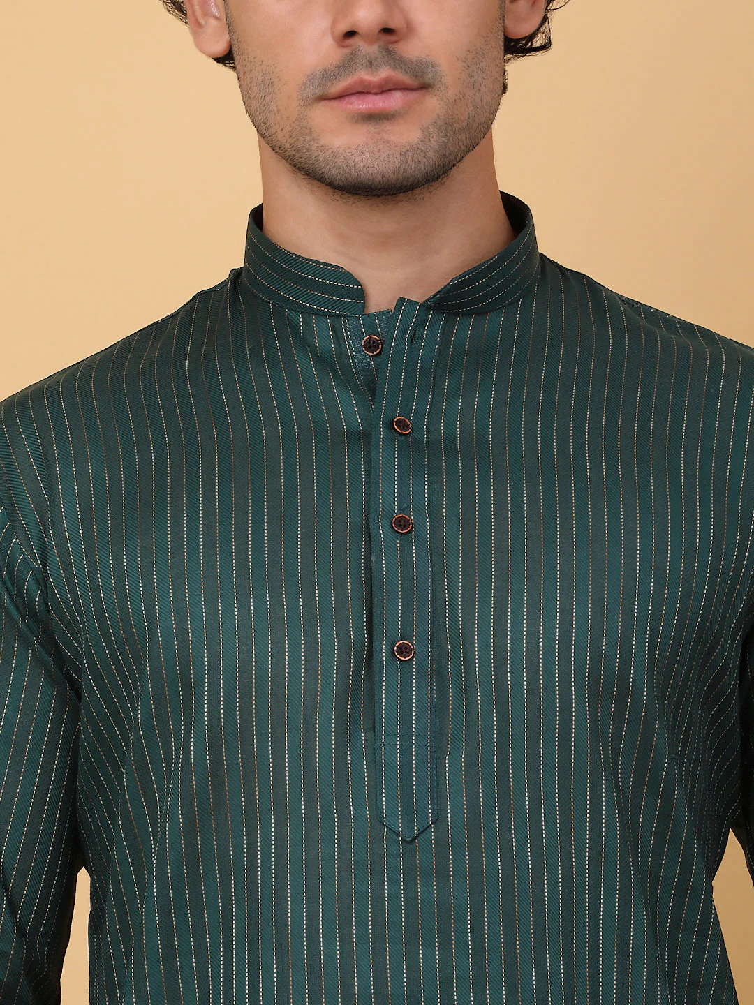 KRAFT INDIA Men Striped Pure Cotton Knee Length Kurta Only - Image 8