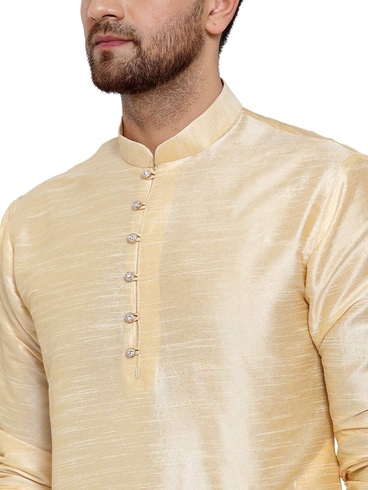KRAFT INDIA Mens Beige Kurta and churidar with embroided Zari Nehru jacket - Image 15