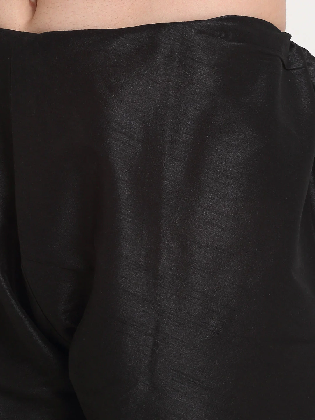 KRAFT INDIA Mens Black Silk Blend Kurta and churidar with Paisley Nehru jacket - Image 8