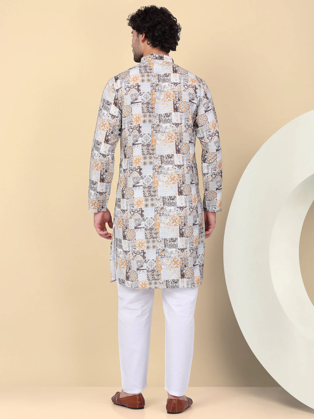 KRAFT INDIA Men's Cotton Regular Fit Abstract Printed Kurta - Image 17