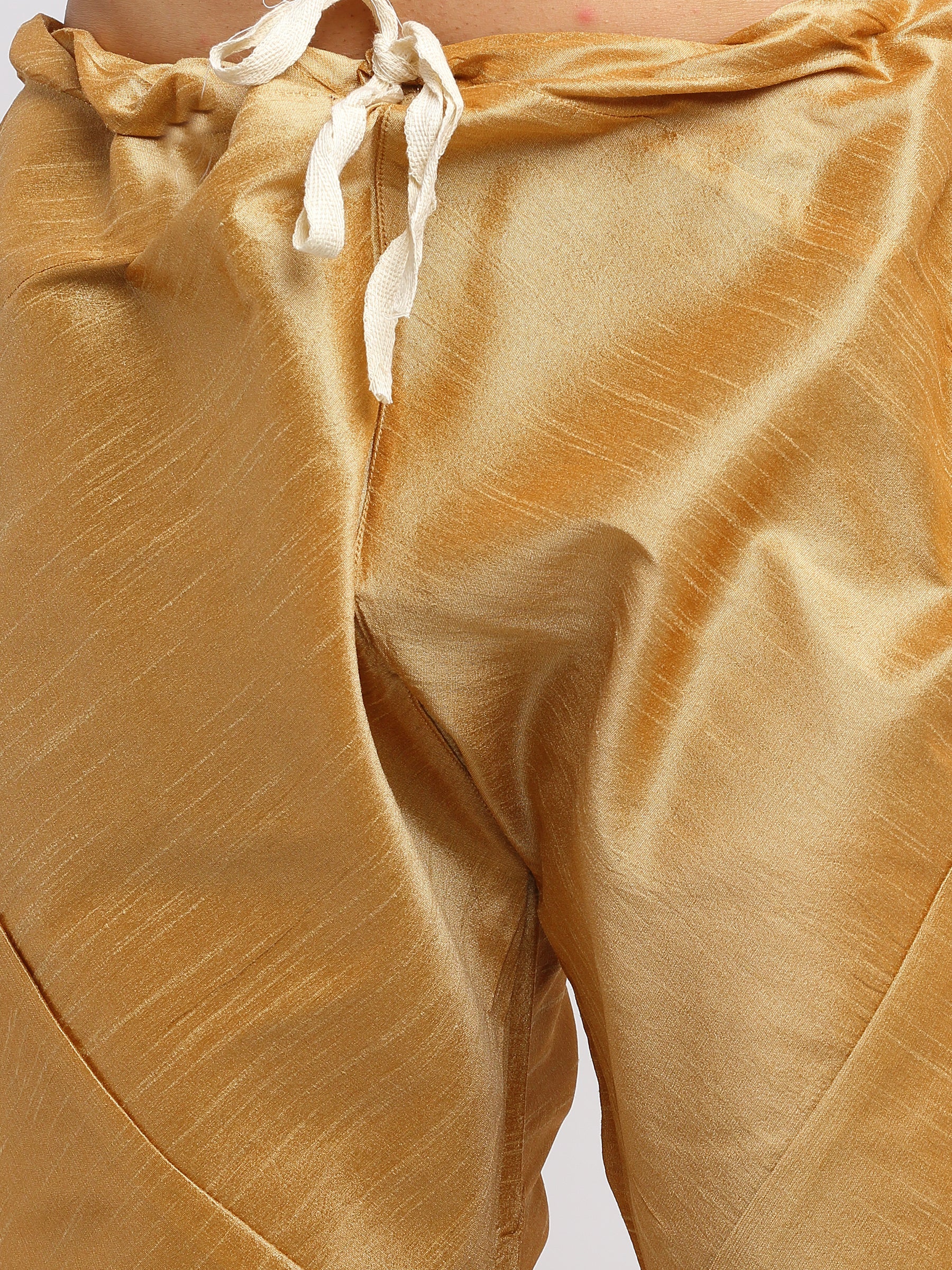 KRAFT INDIA Mens Gold Kurta and churidar with embroided Zari Nehru jacket - Image 14