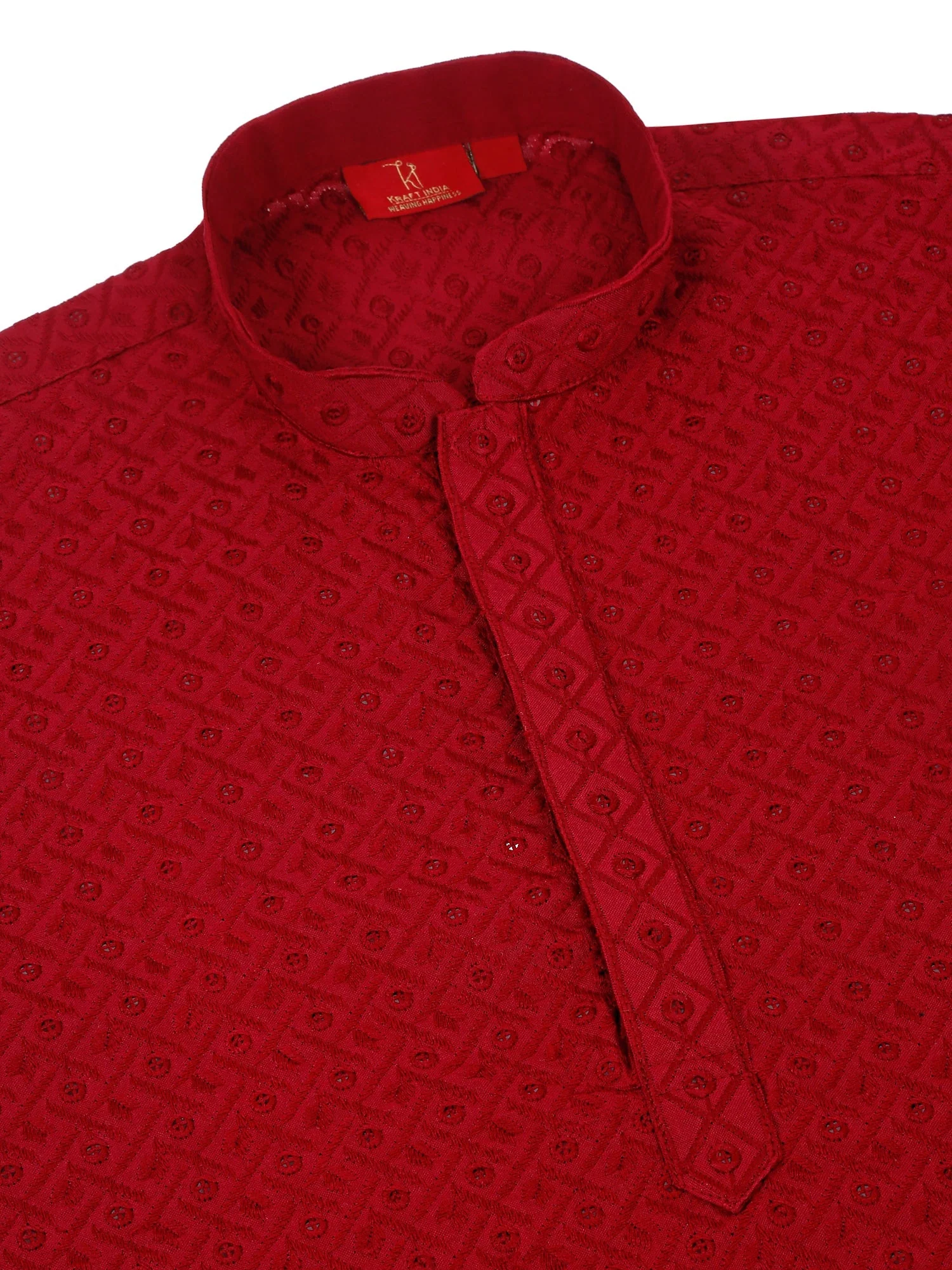KRAFT INDIA Men's Linen Straight Floral Printed Kurta With Elastic Waistband Pyjama set - Image 15