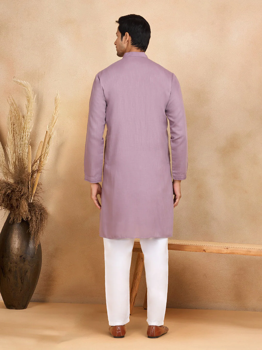 KRAFT INDIA Men's Regular Cotton Striped Mandarin Collar Long Sleeve Kurta Pyjama Set - Image 22