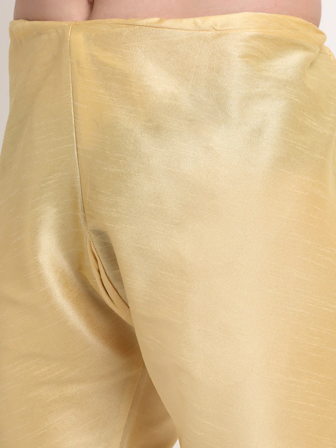KRAFT INDIA Men's Silk Beige Kurta Churidar With Polka Dotted Nehru Jacket Set - Image 36