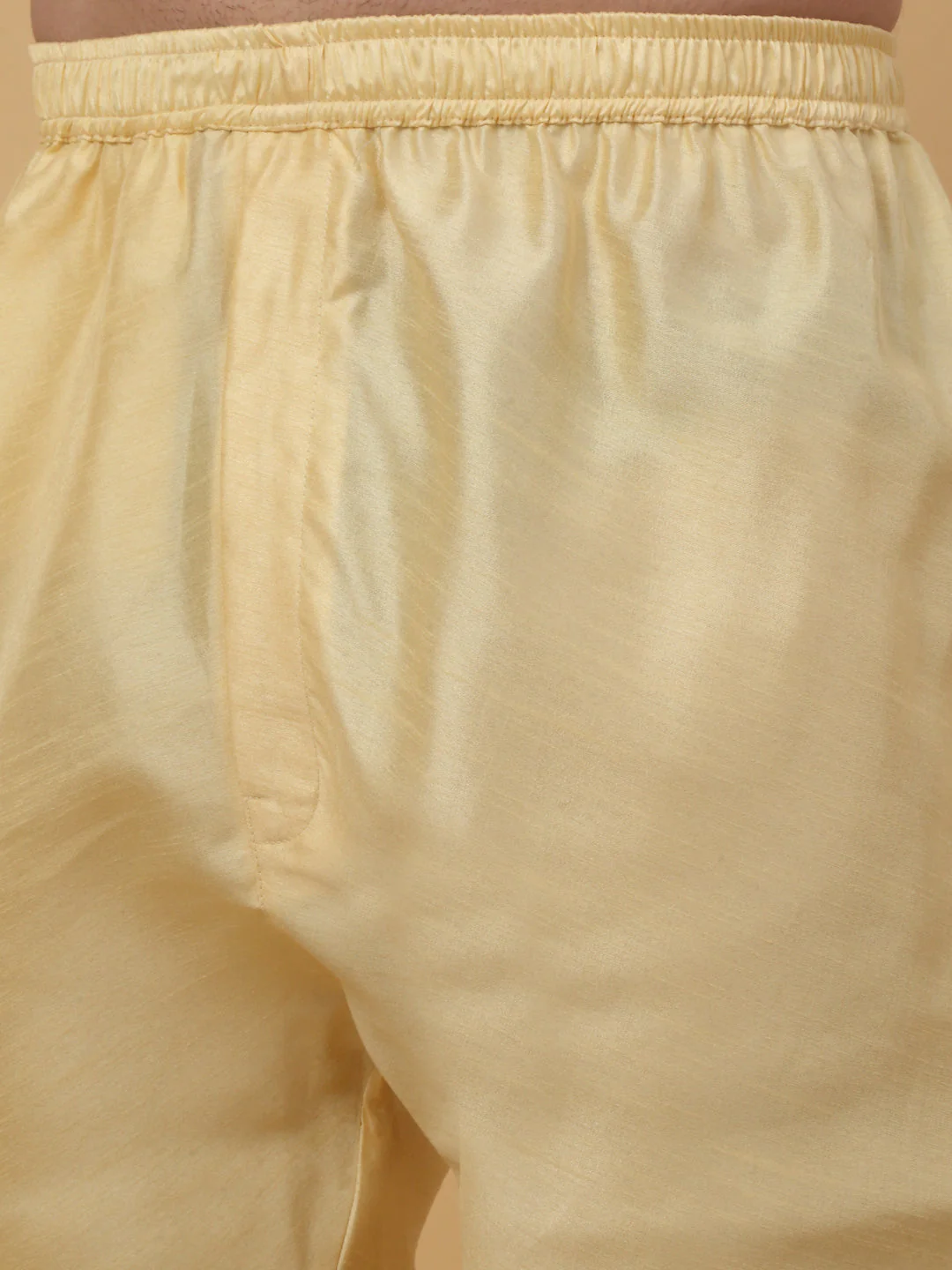 KRAFT INDIA Men's Silk Blend Beige Elastic Waistband Churidar For Kurta - Image 3