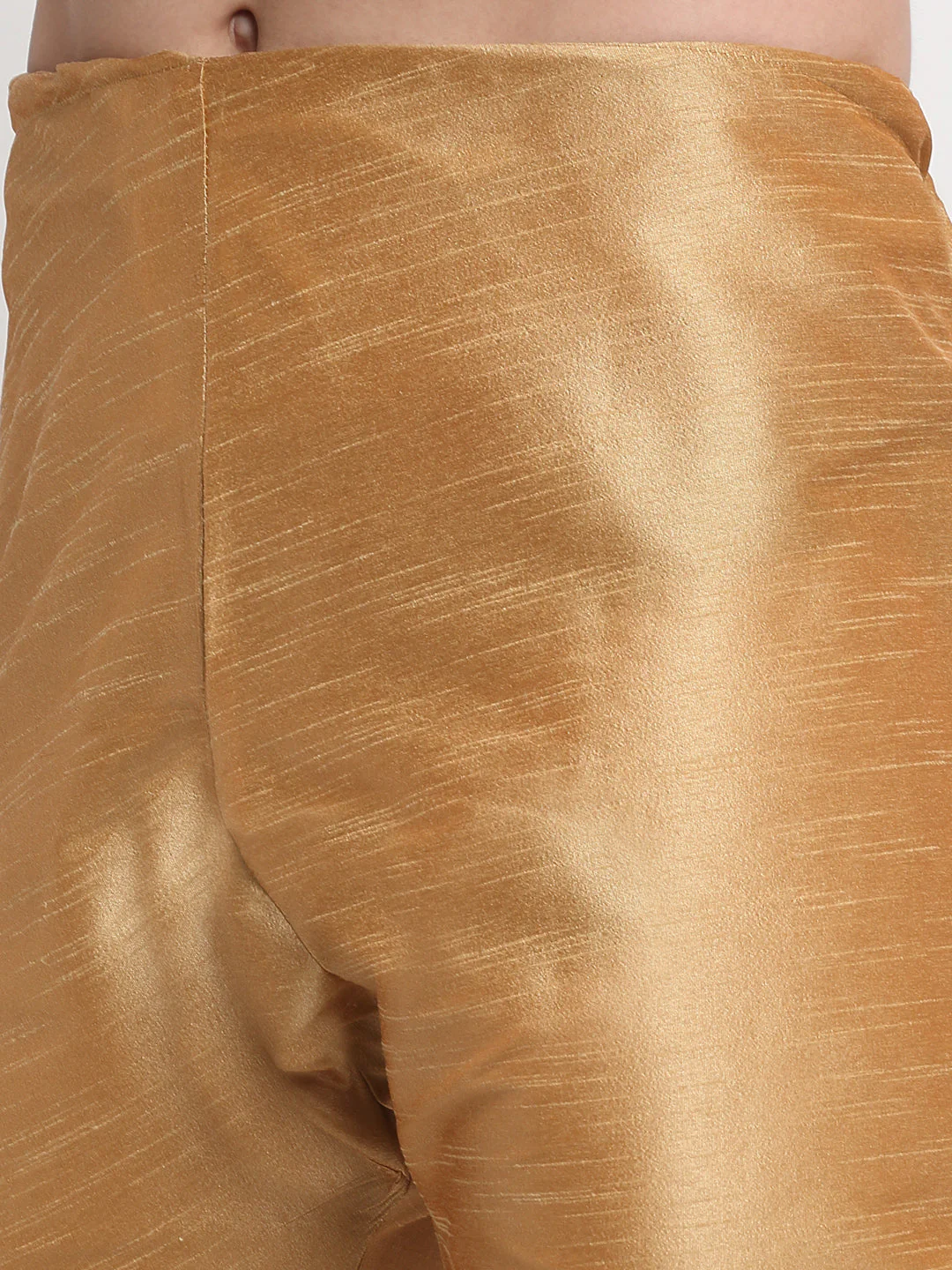 KRAFT INDIA Men's Silk Gold Kurta Churidar with Nehru Jacket Set - Image 26
