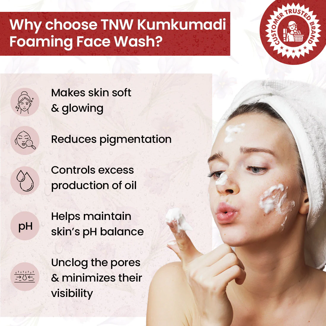 Kumkumadi Foaming Face Wash For Glowing Skin - Image 4