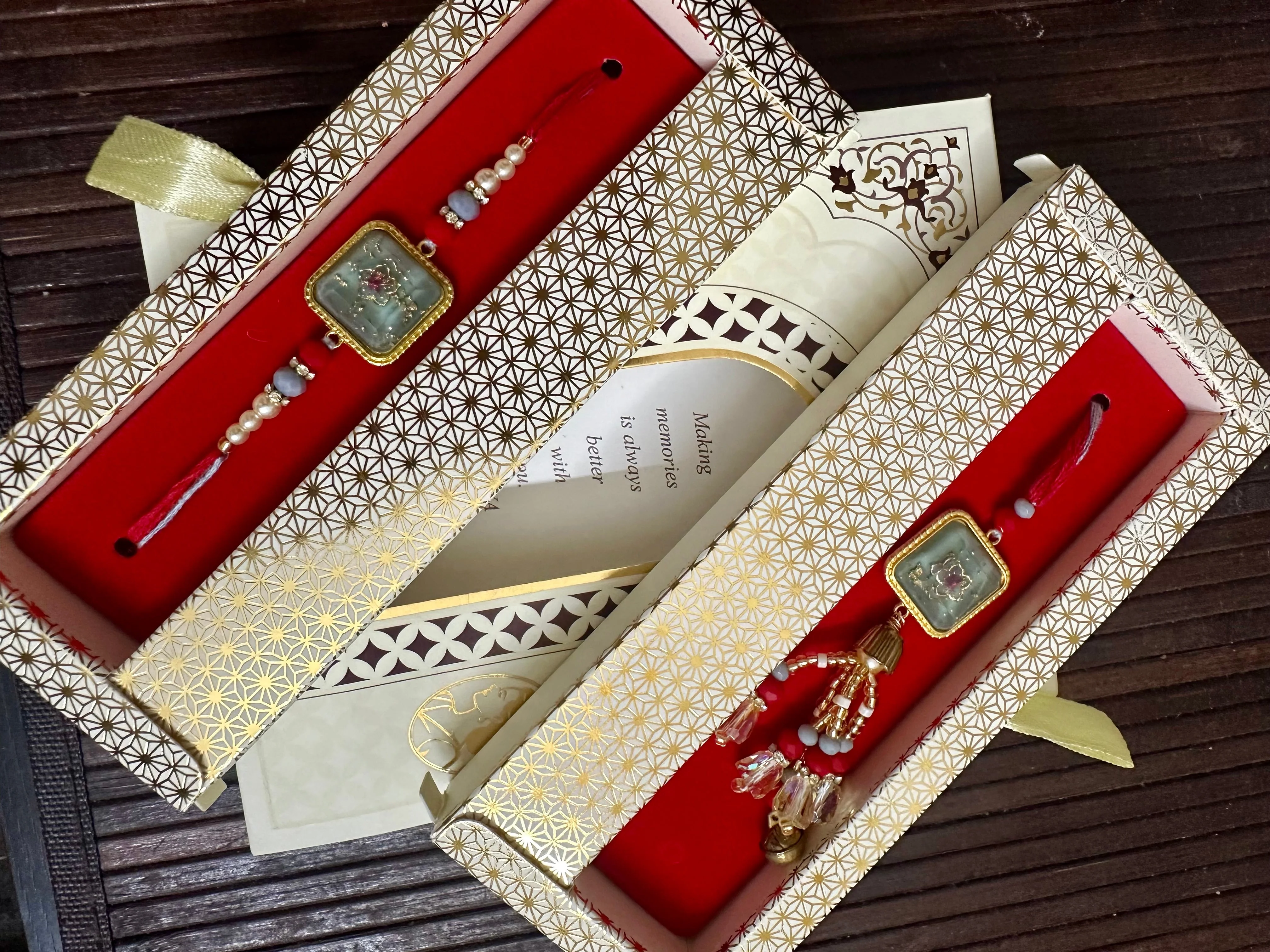 Kundan kriti Lumba Rakhi set