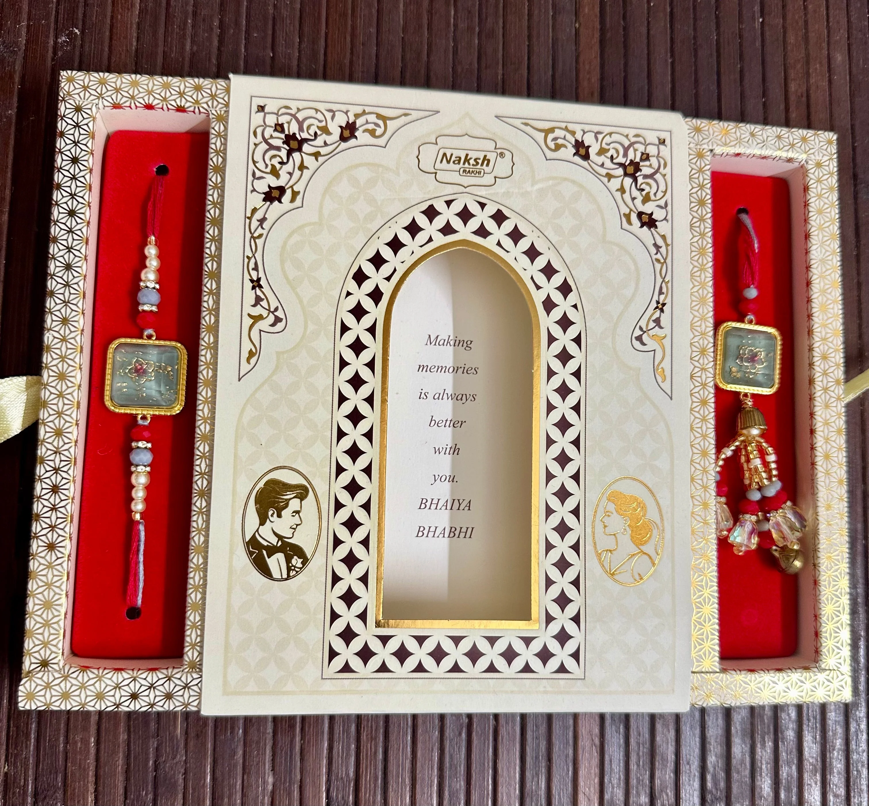 Kundan kriti Lumba Rakhi set - Image 2