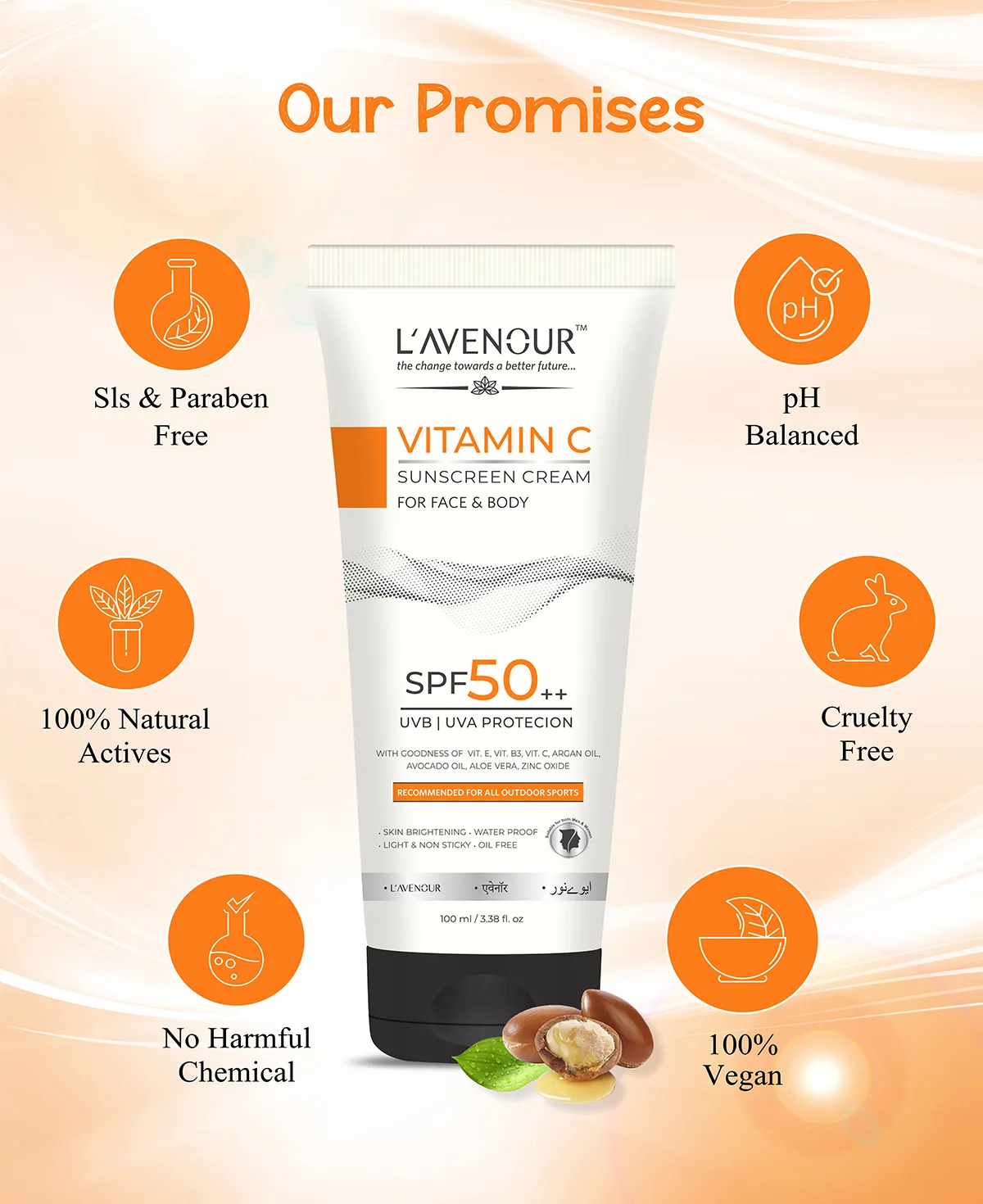 L’avenour Vitamin C Sunscreen, SPF 50 PA  - 100 ml - Image 4