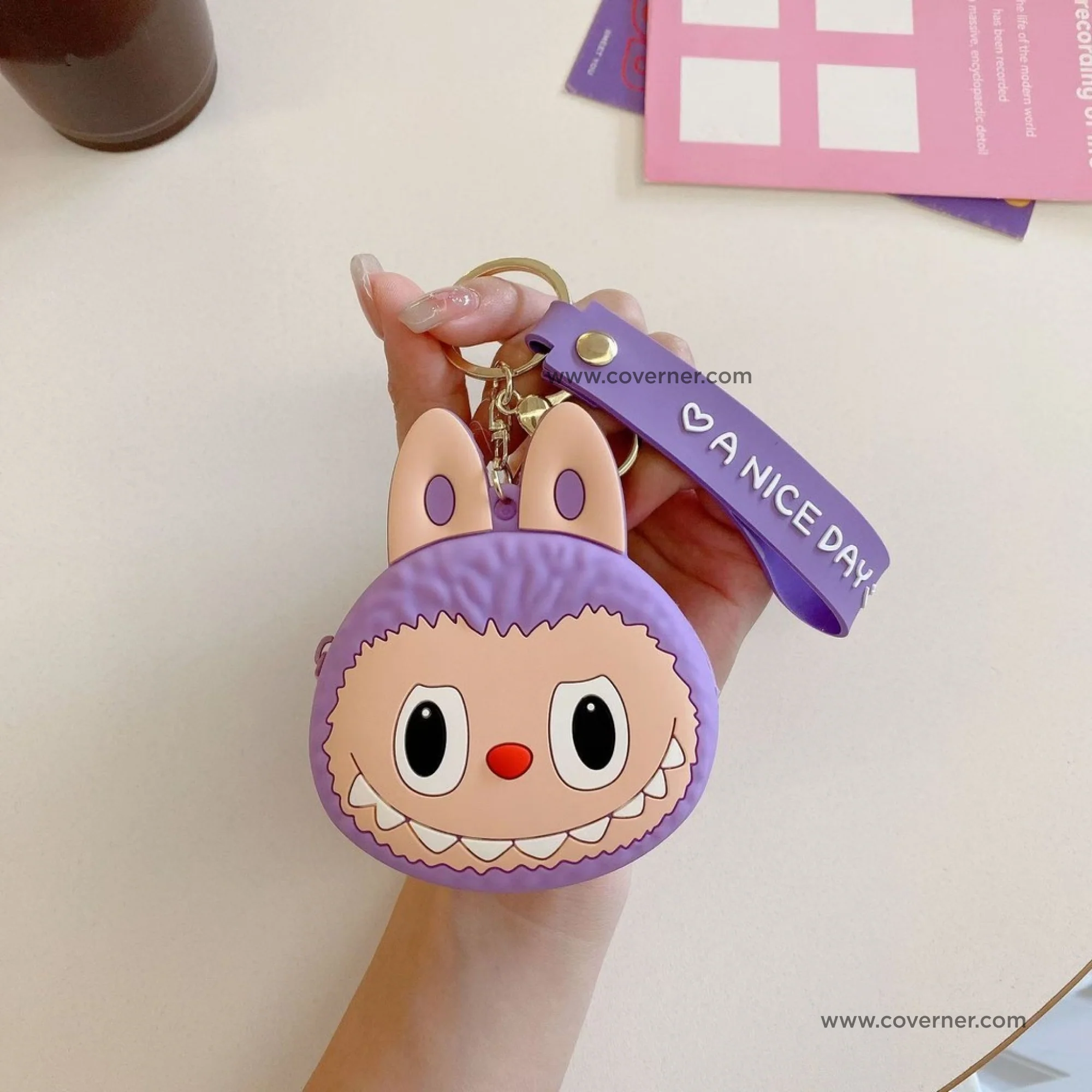 Labubu Silicone Purse Wallet & Cute Cartoon Mini Storage Bag - Strap Series BOOM - Image 6