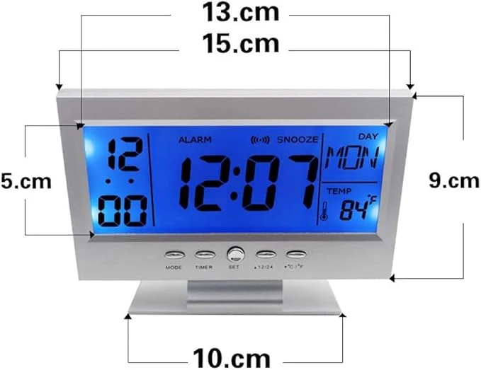 Large Display Alarm Clock Blue Screen Led Clock 1 pc - Image 2