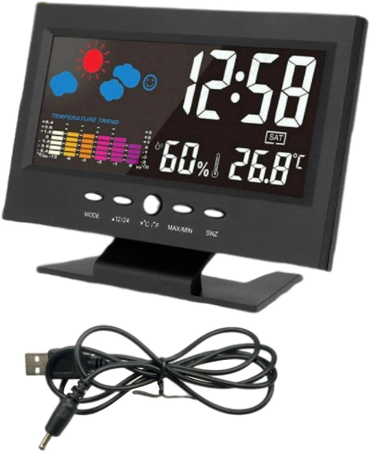 Large Display Alarm Clock Blue Screen Led Clock 1 pc - Image 3