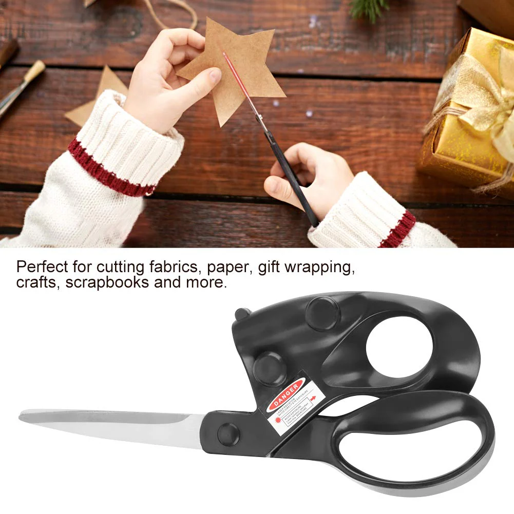 LaserCut: Laser guided Scissors with Stainless Steel Blades, Built-In Laser Pointer Guide for Art & Craft Straight Cutting - Image 3
