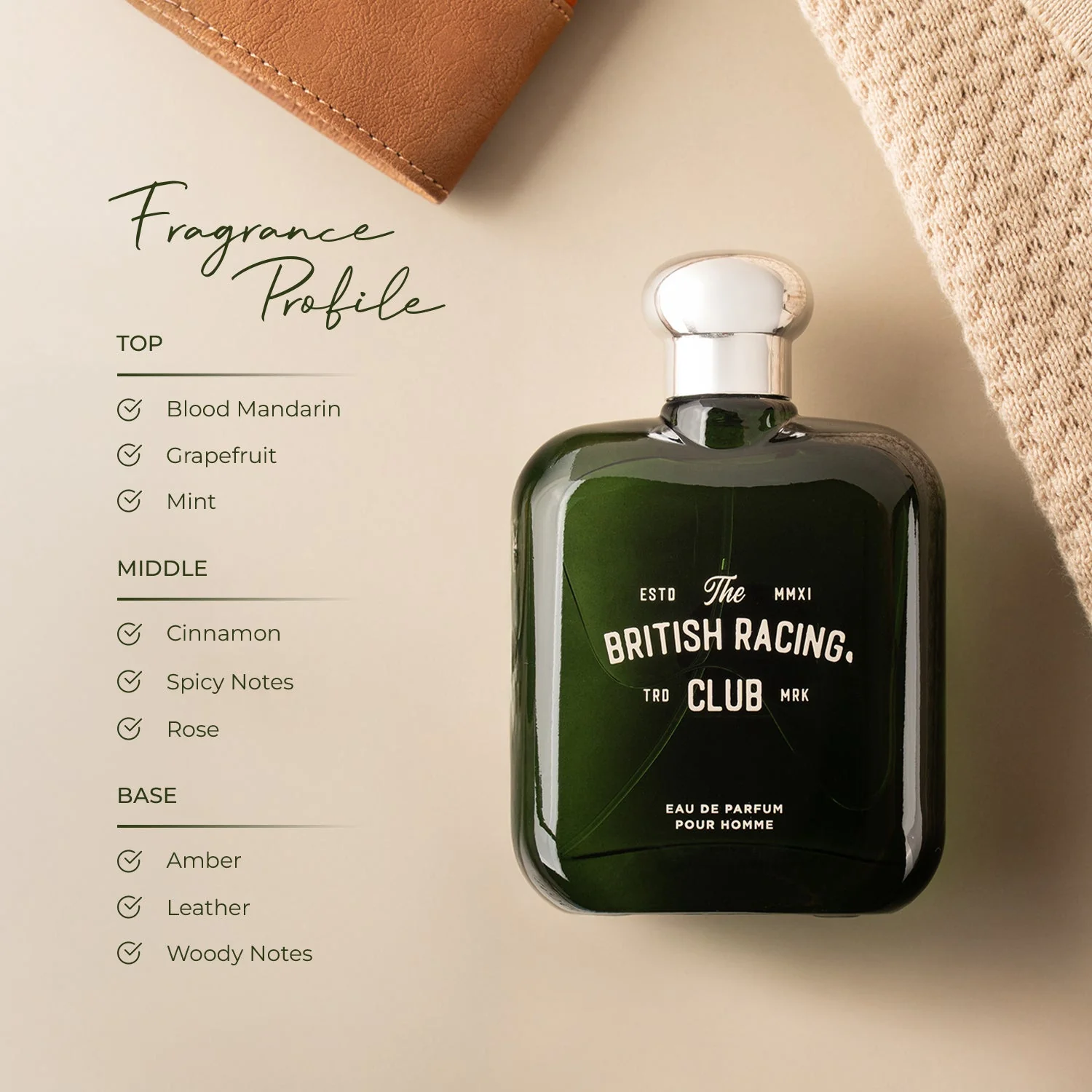 Laurelle London The British Racing Club Green Perfume For Men 100ml Pack Of 2 - Image 3
