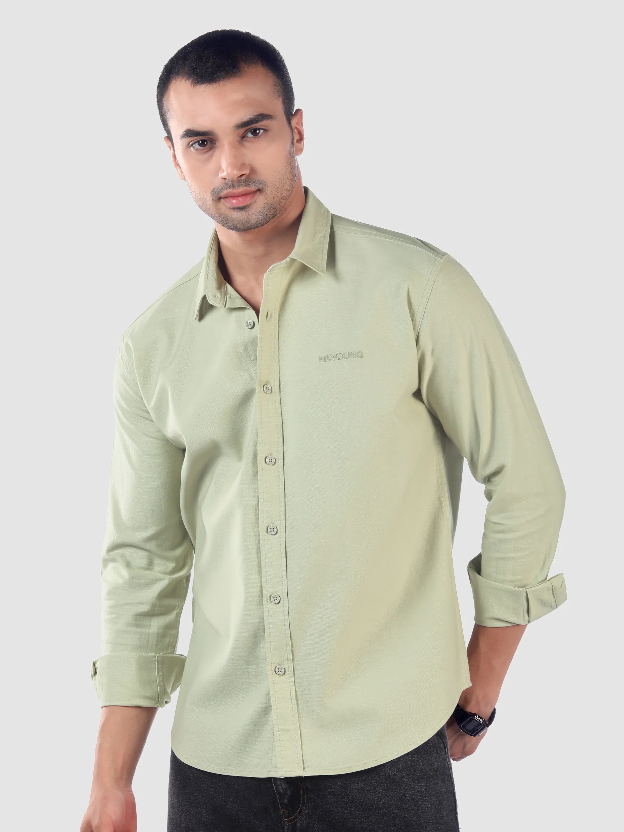 Lavender Mist Oxford Cotton Shirt - Image 8