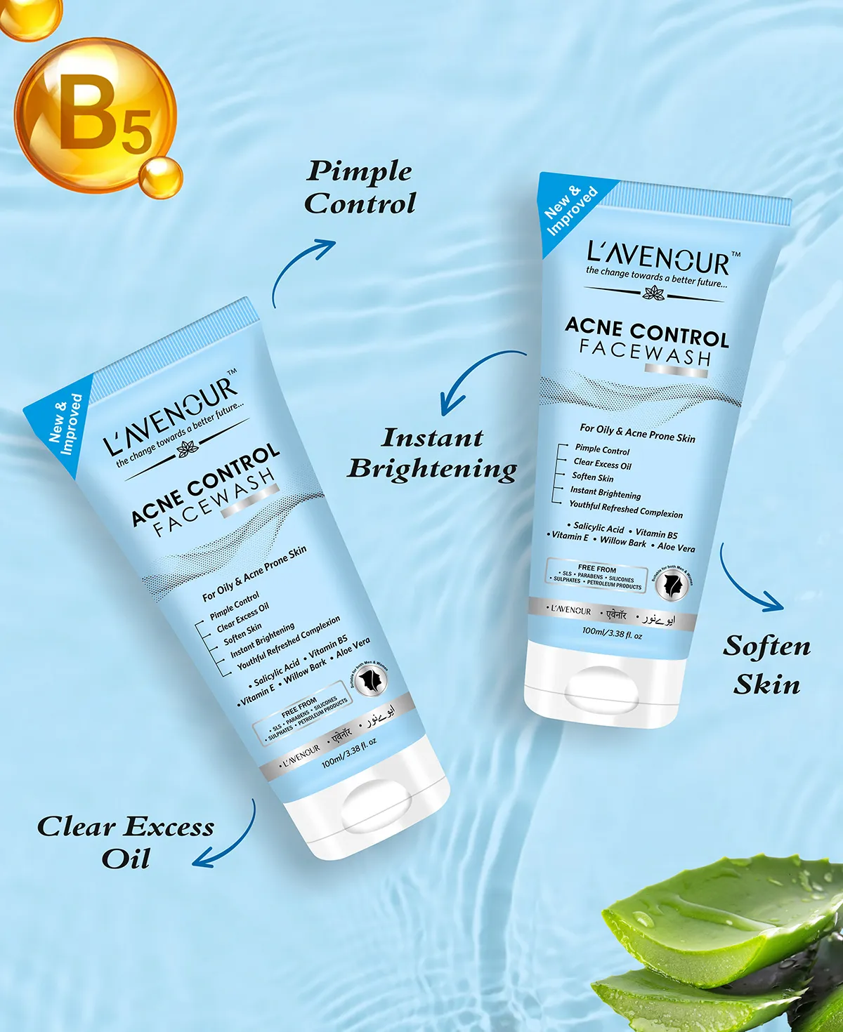 L'avenour Acne Control Face Wash - 100 ml - Image 4