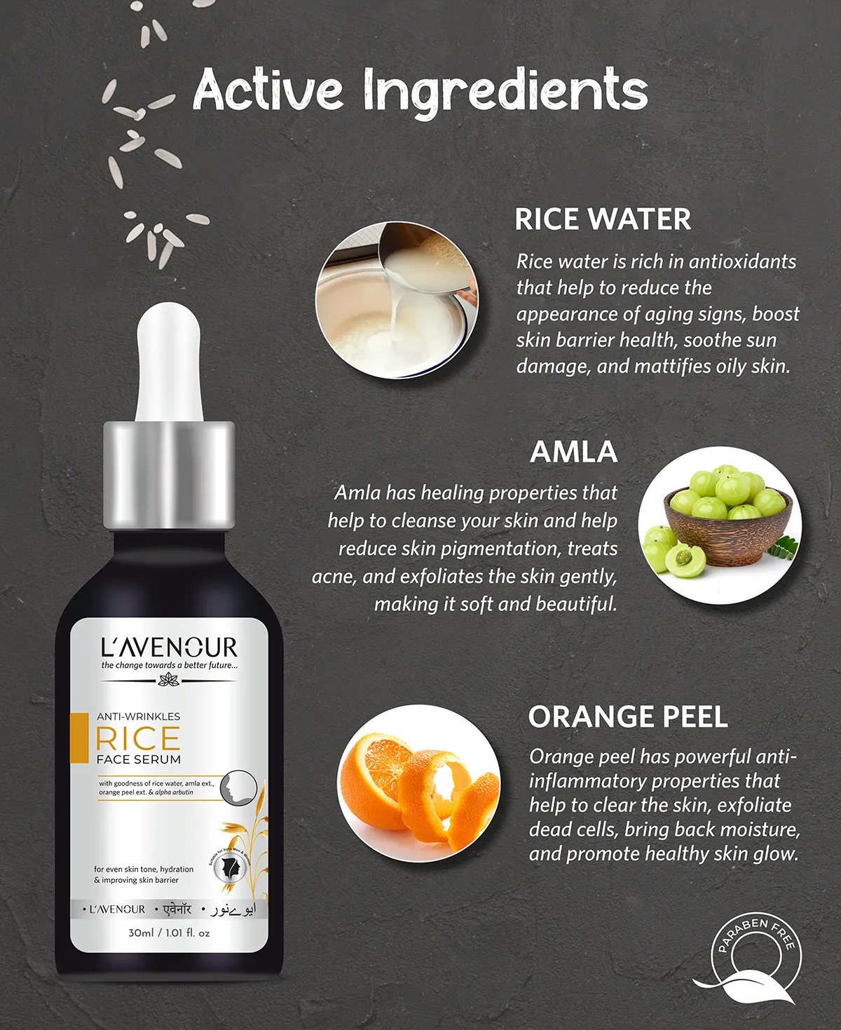 L'avenour Anti-Wrinkle Rice Face Serum - 30ml - Image 2