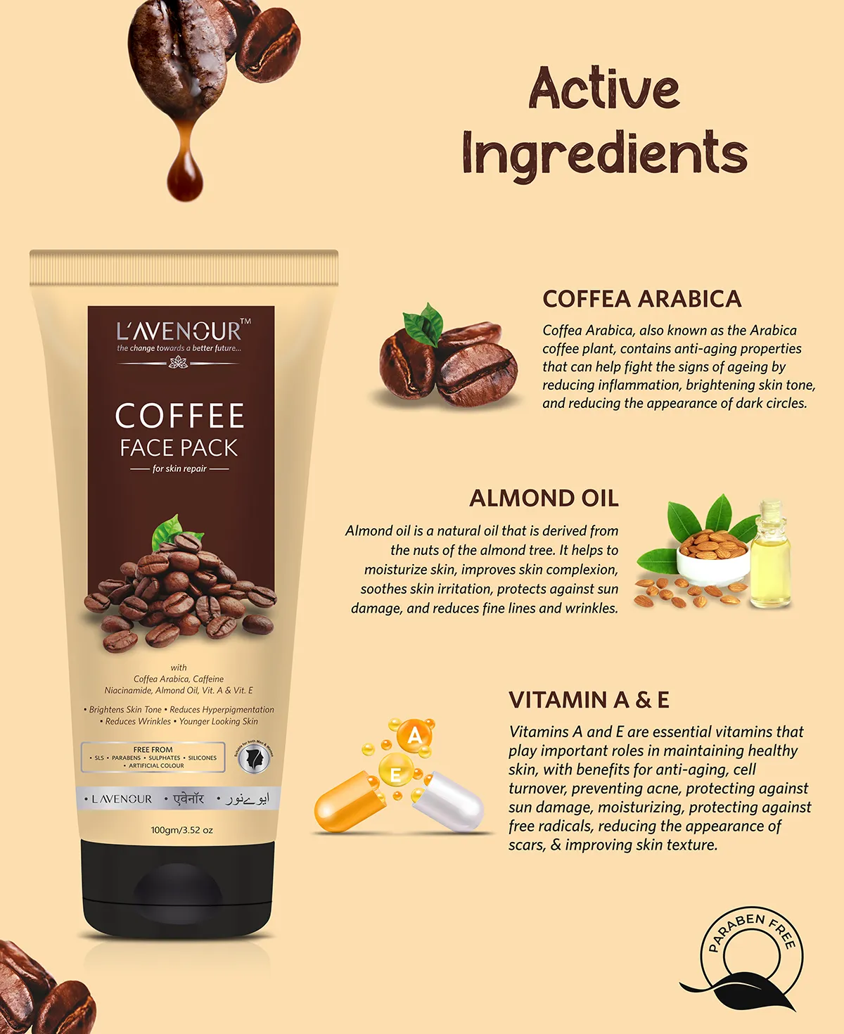 L'avenour Coffee Face Pack - 100 gm - Image 2