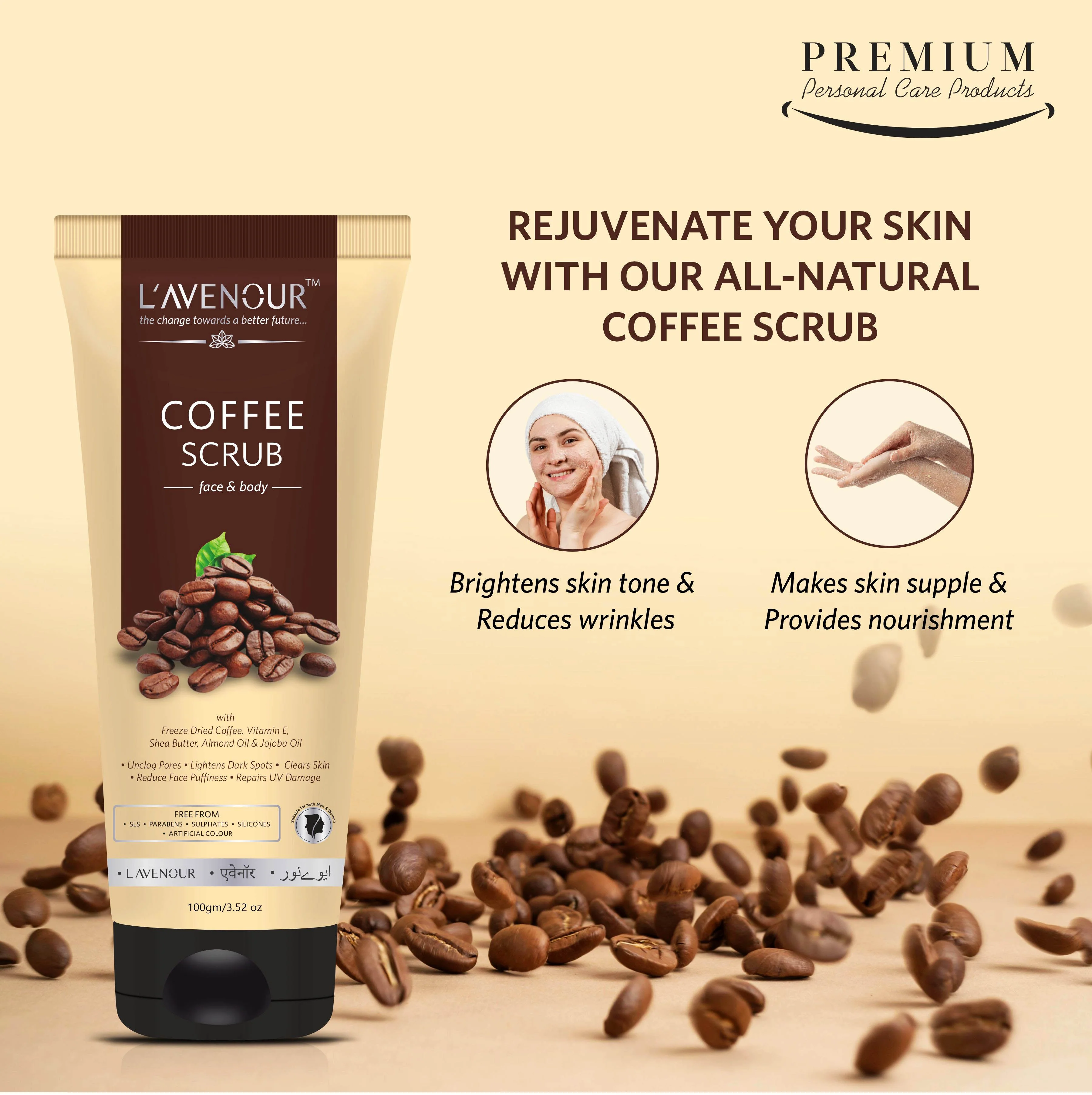 L'avenour Coffee Face Pack & Scrub Combo - Image 5