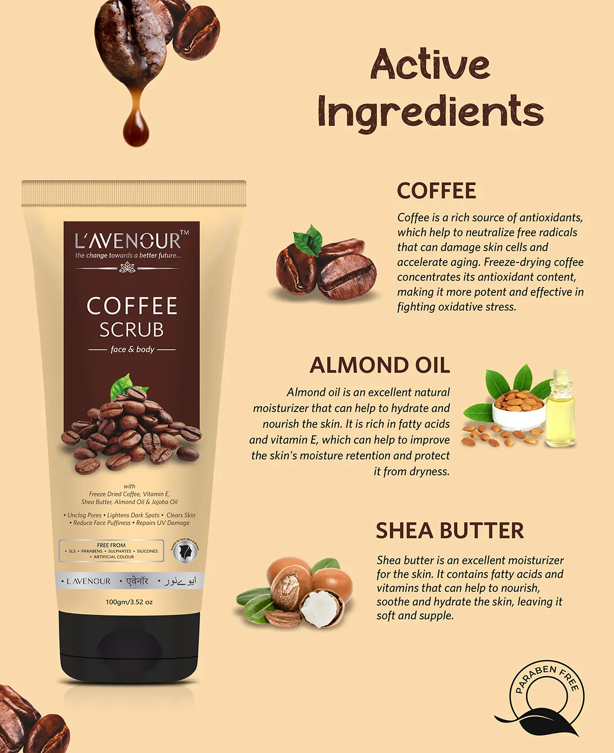 L'avenour Coffee Scrub for Face & Body - 100 g - Image 2
