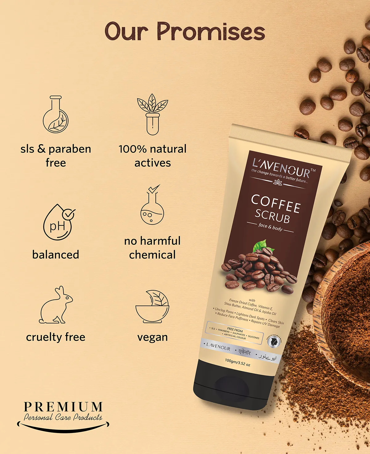 L'avenour Coffee Scrub for Face & Body - 100 g - Image 4