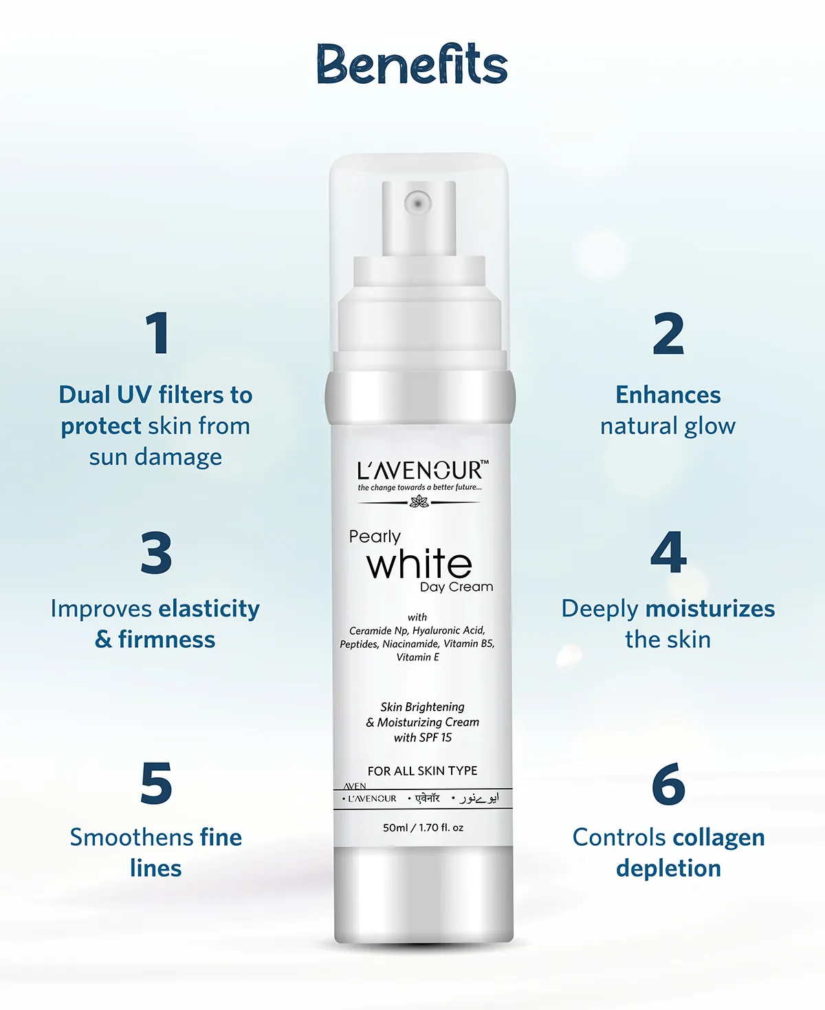 L'avenour Pearly White Day Cream with SPF 15 - 50 ml - Image 3