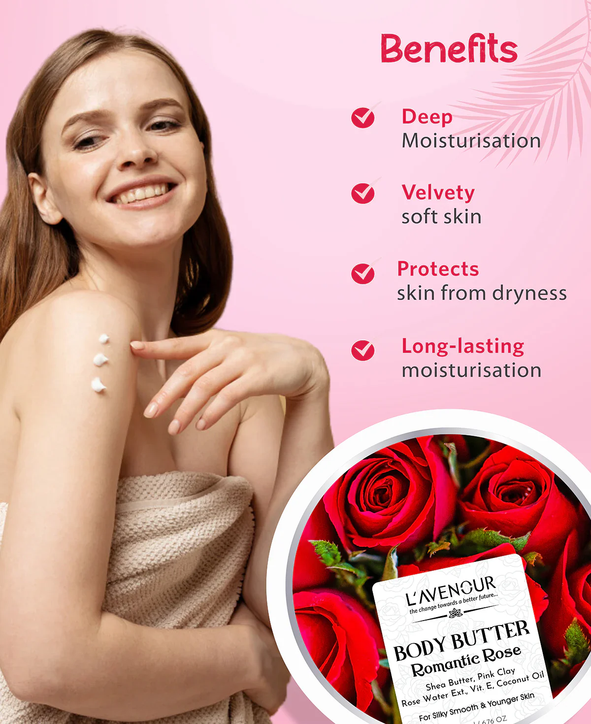 L'avenour Romantic Rose Body Butter - 200ml - Image 3
