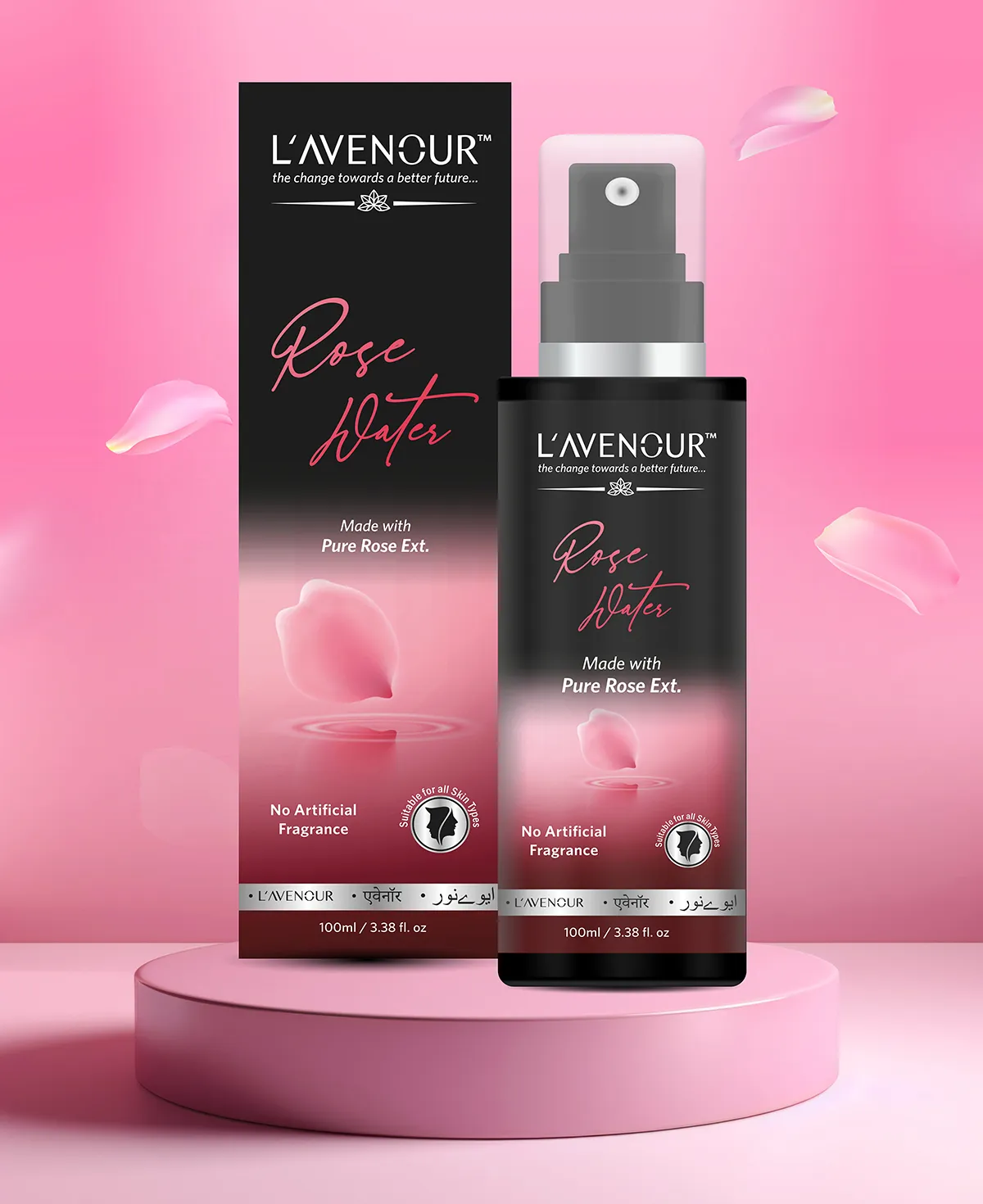 L'avenour Steam Distilled Pure Rose Water - 100 ml