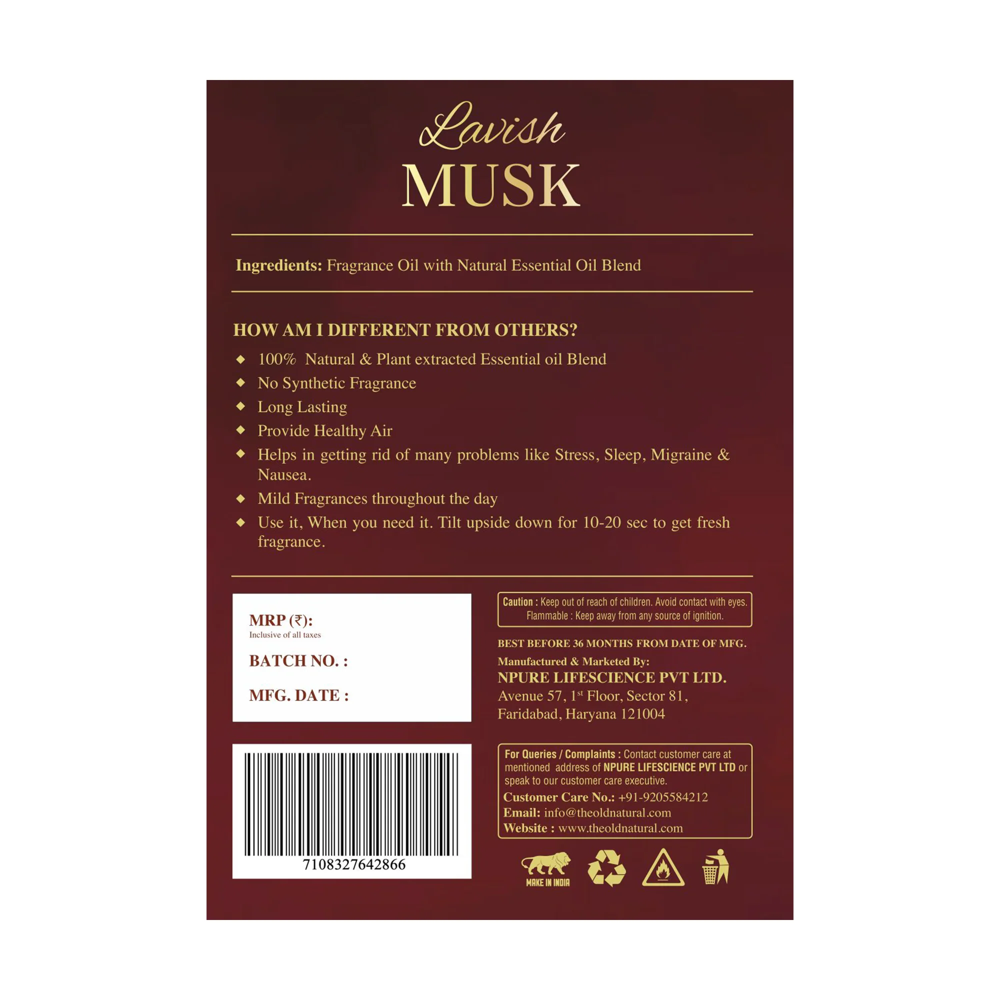 Lavish Musk Car Air Freshener, 10ml - Image 7
