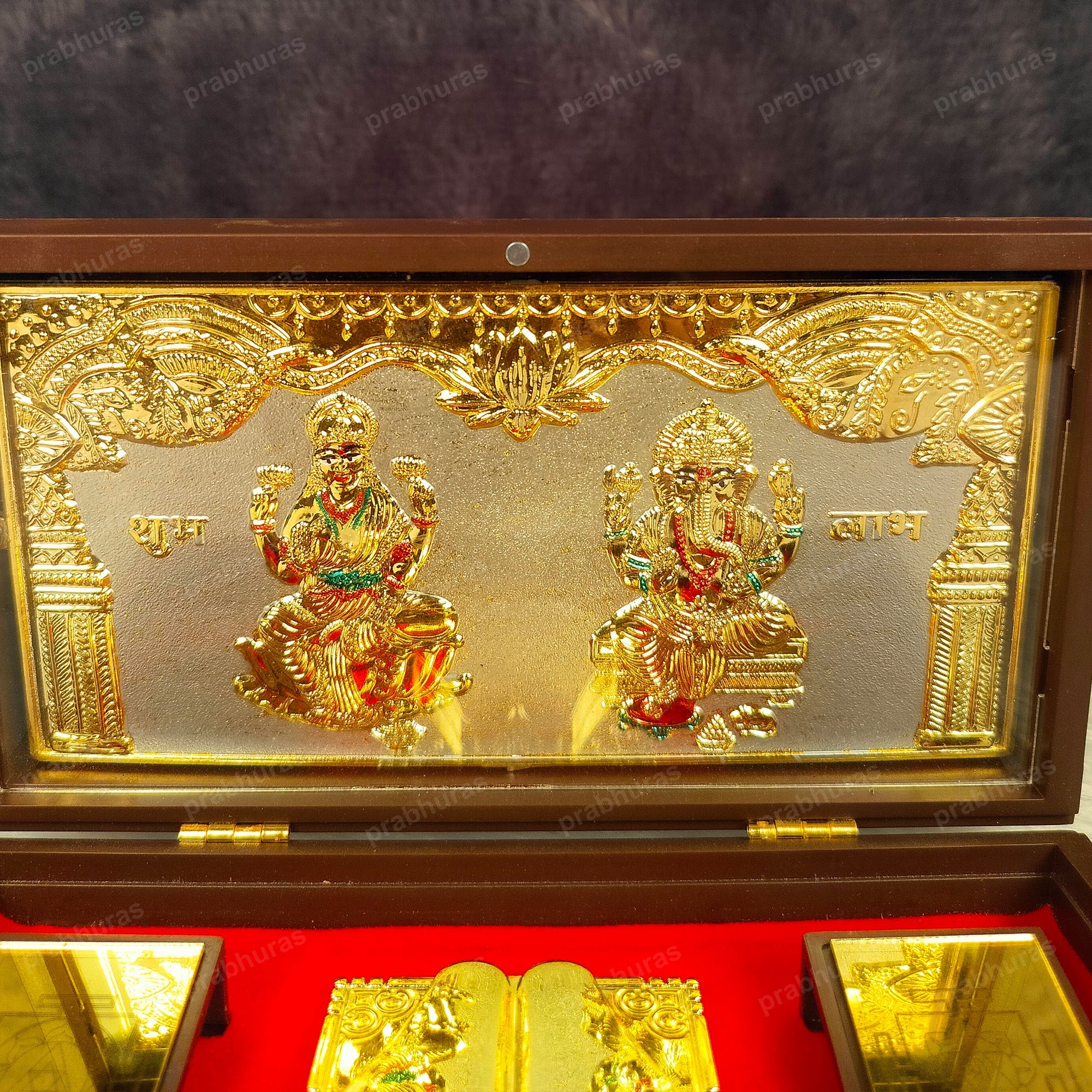 Laxmi Ganesh Pocket Temple (24 Karat Gold Coated) - Image 7