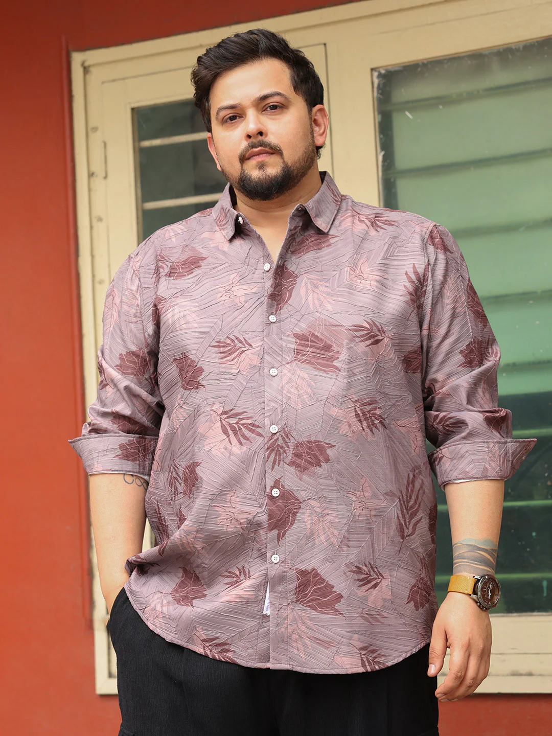 Leaf-Imprint Foliage-Tactile Shirt - Image 2