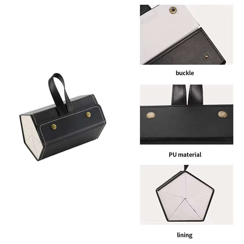 Leather Foldable Sunglasses Organizer Hanging storage box For Travel And Events 1pc - Image 5
