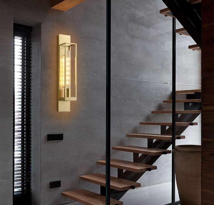 LED 600MM Transparent Long Glass Wall Light Modern Copper Metal - Image 2