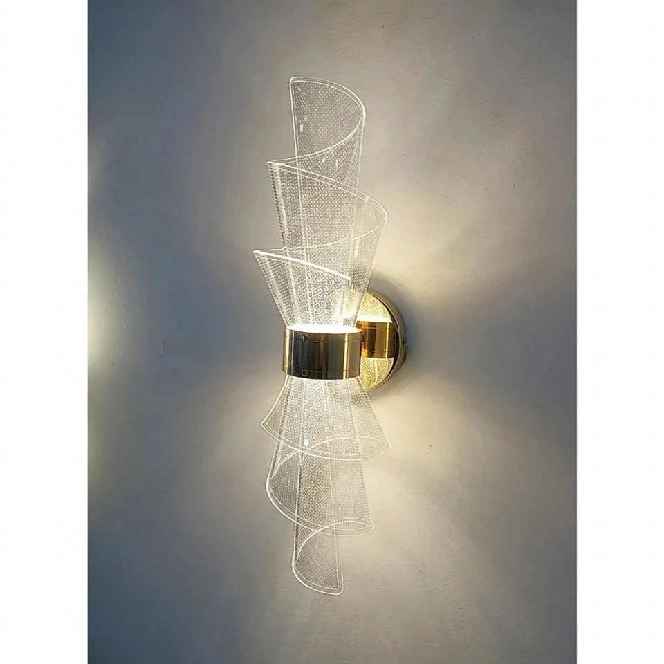 Led Acrylic Modern Golden Metal Wall Light - Image 10