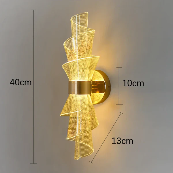Led Acrylic Modern Golden Metal Wall Light - Image 11
