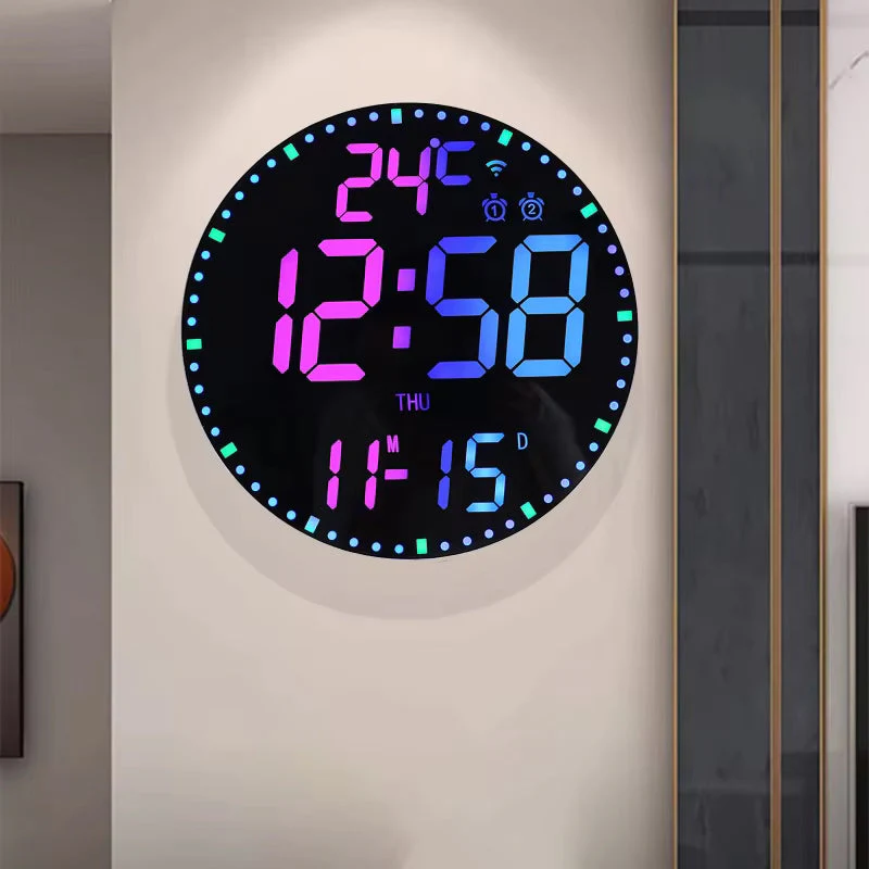 LED Digital Wall Clock Wi-Fi Enabled Digital Clock 1pc - Image 2