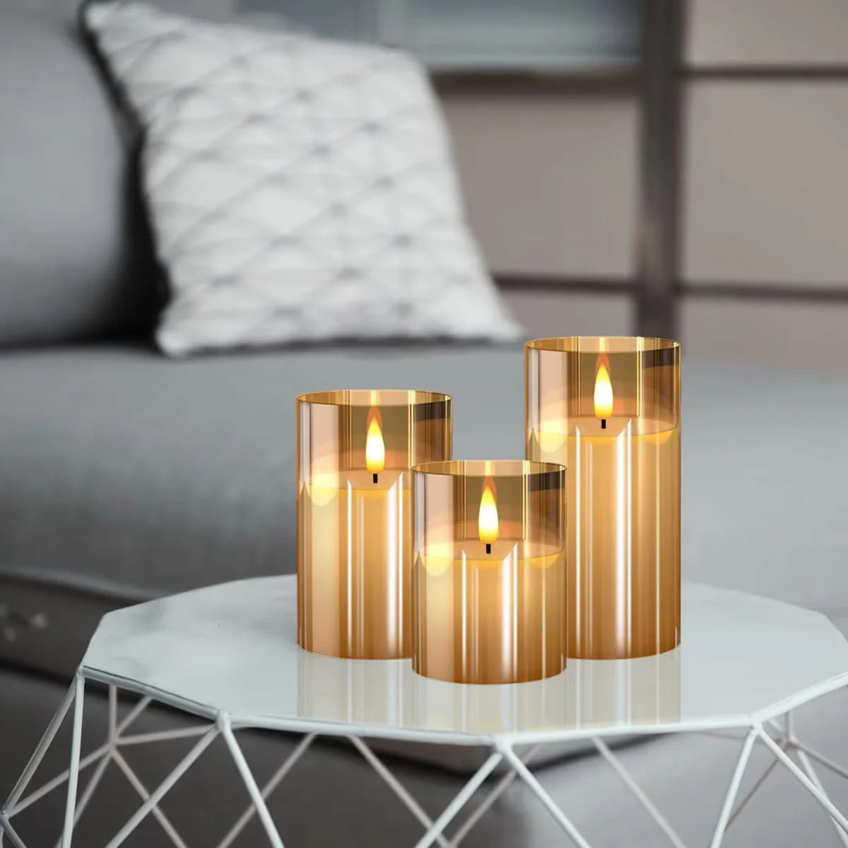 LED Flameless Candles With Remote Control Flickering Candles For Outdoor And Indoor Home Decor, Parties Pack of 3