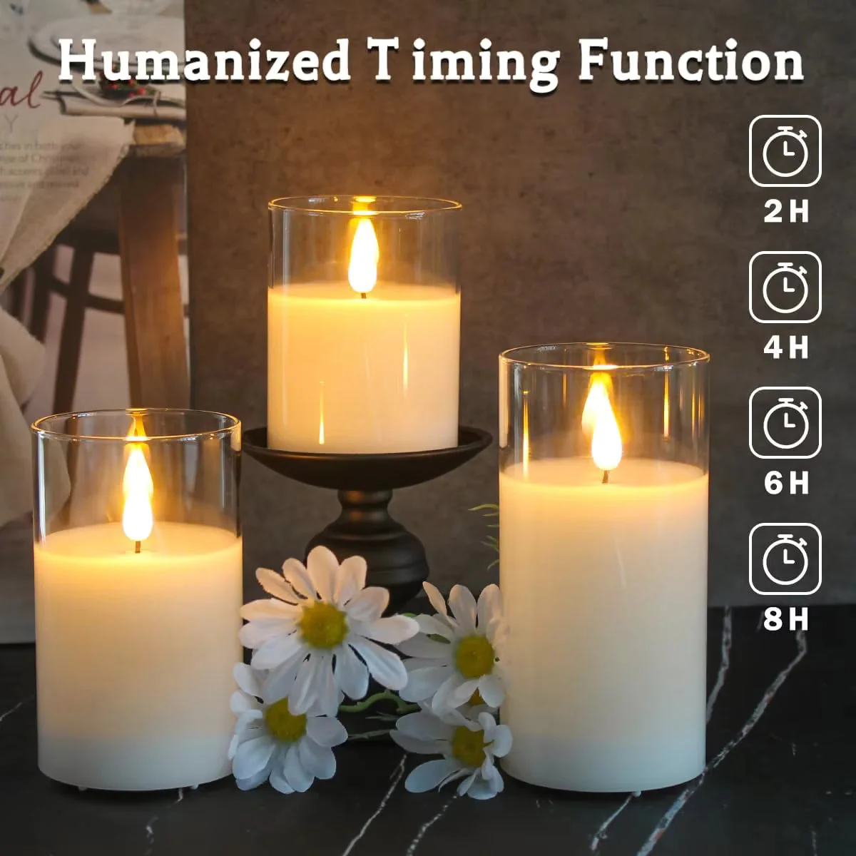 LED Flameless Candles With Remote Control Flickering Candles For Outdoor And Indoor Home Decor, Parties Pack of 3 - Image 3