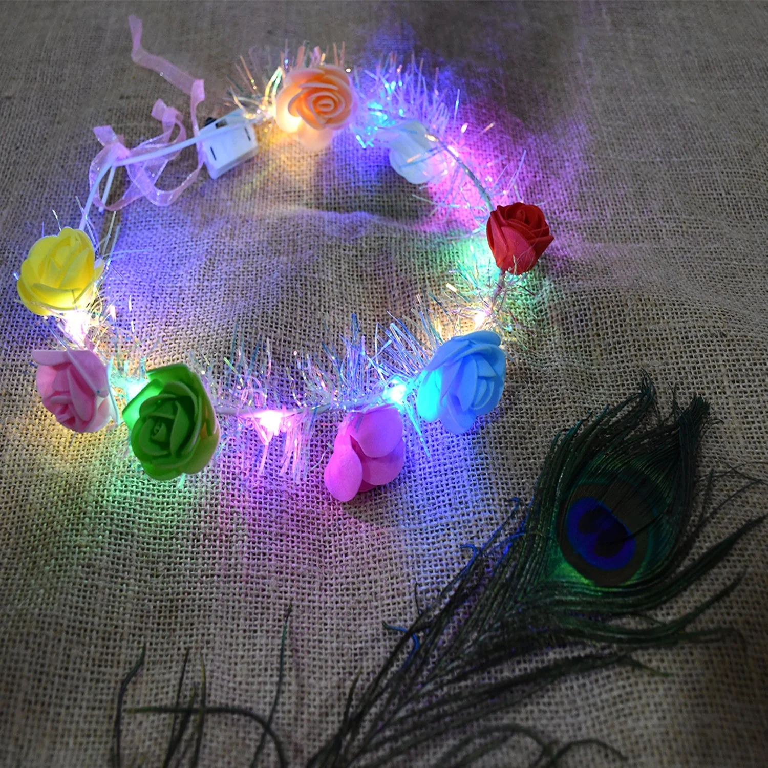 LED Flower Crown Headband – Multicolor Light-Up (1 Pc) - Image 7