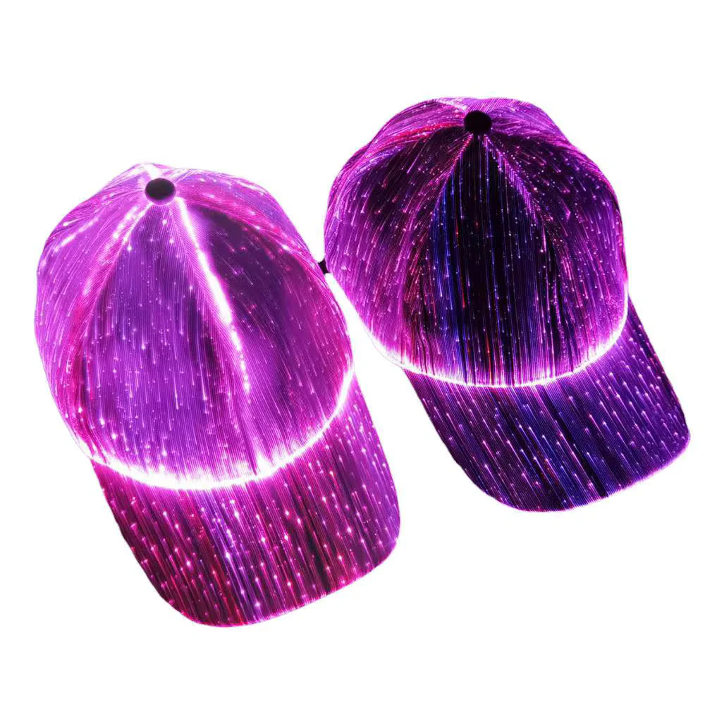 LED Hat Light up Baseball Cap 7 Colors Luminous LED Light Baseball Cap Flash Glow Hat Fiber Optic Cap for Men Women Glow in Dark Party Supplies - Image 5